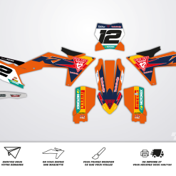 Kit déco KTM SX / SX-F RED TWELVE semi-personnalisé Twelve Design version maquette